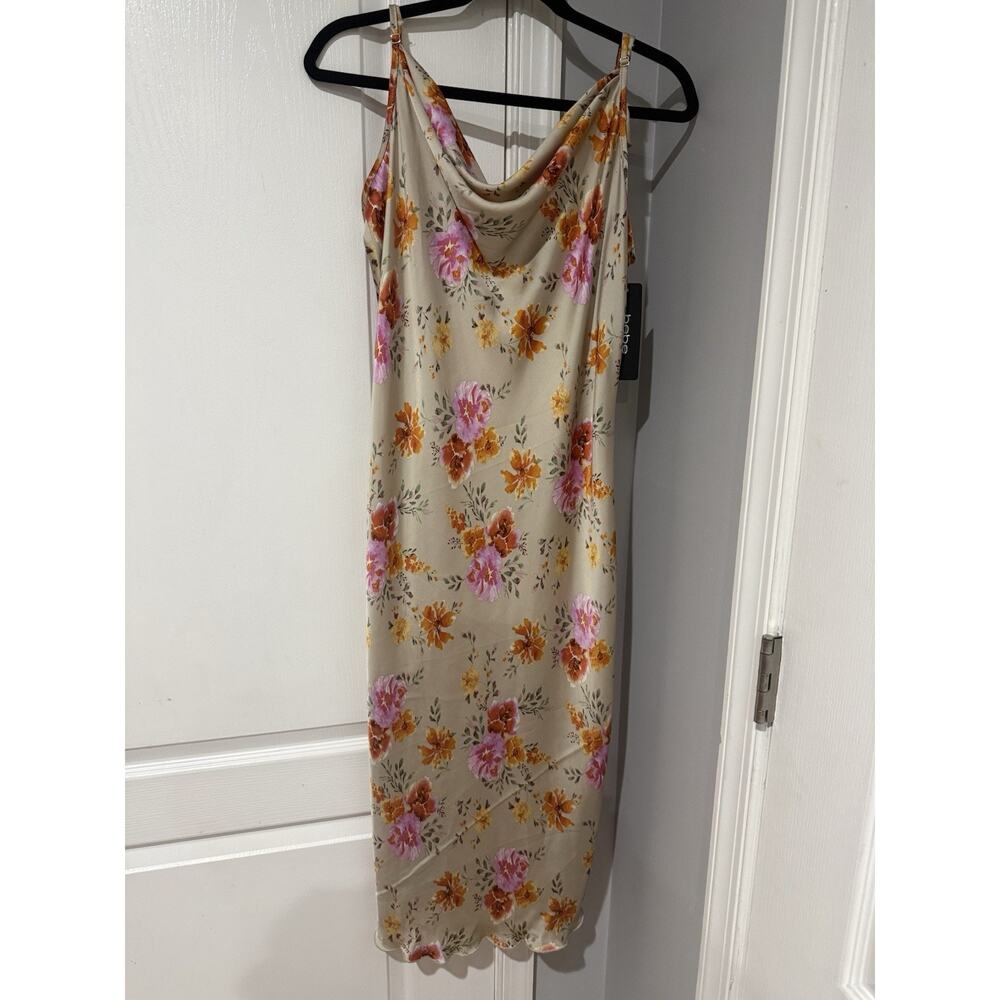 NWT bebe Taupe Floral Midi Slip Dress Size XL